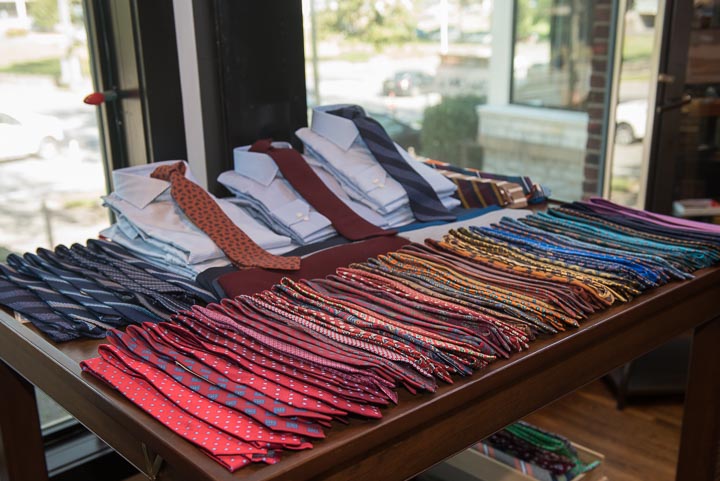 Table filled with men's ties